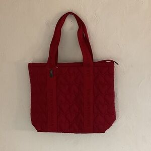 Victoria's Secret Large Heart Quilted Tote, Red, 19”x15.5”x5”, NWT